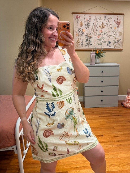 Caroline Constas Dresses & Skirts - Caroline Constas Cream Sundress with Multicolor Sea Motif Large